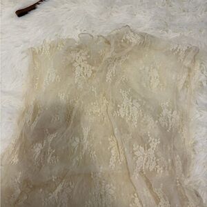 Free People Cream Lace Top